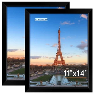 11x14 Picture Frame, Black Photo Frame with HD Plexiglass, Display Pictures 8... - Picture 1 of 7