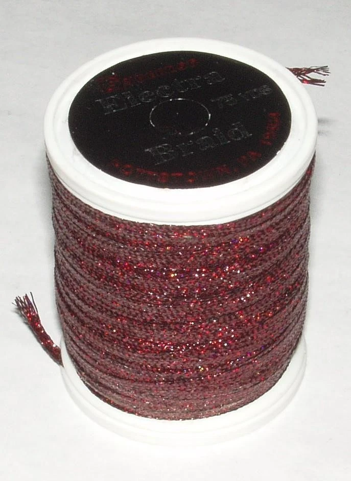 OBSOLETE GUDEBROD HT ELECTRA METALLIC BRAID  ROD BUTT WRAP  BURGUNDY   75yds. - Image 1 of 1