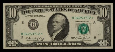 FR 2022-H* $10 1974 Federal Reserve Note US - Star Note - VF+/XF - SKU-CA1377 - Image 1 of 2