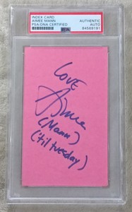 Aimee Mann Autographed Signed Card PSA DNA Certified 'til Tuesday Voices Carry