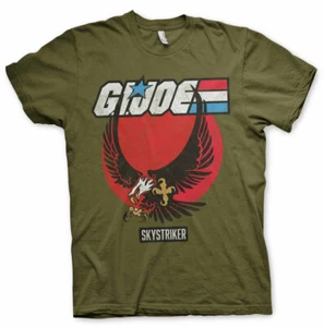 G.I. Joe Skystriker Combat Jet Logo Eagle Adler Männer Men T-Shirt Olive - Picture 1 of 2