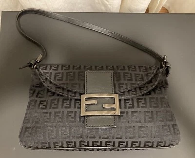 Fendi Zucchino Double Flap Baguette Pre-Owned - Image 1 of 4