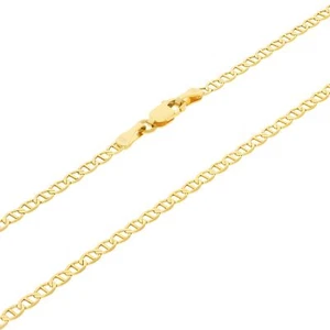 10K Yellow Gold Solid 2.5mm Mariner Anchor Chain Necklace Mens Womens 16"- 26" - Picture 1 of 49