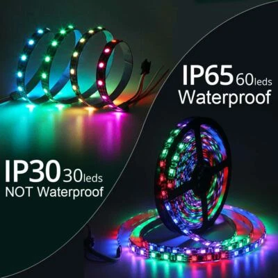 WS2811 ARGB LED Strip Light Addressable Rainbow Pixel tape lamp 30/60LED/M 12V - Image 1 of 4