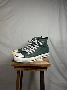 Vintage 80s Converse All-Star High Top Green Canvas Sneakers Size 6 Made in USA - Picture 1 of 10