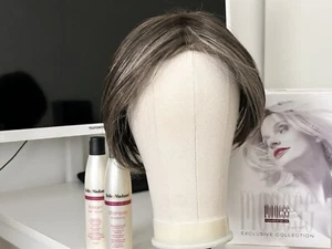 Damen Kunsthaar Perücke Synthetik Bob / Pagenschnitt Braun Grau Strähnen Shampoo - Bild 1 von 4