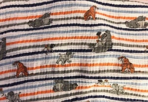 Disney Baby JUNGLE BOOK Adén + Anais Muselina Manta Naranja Azul Rayas J8 - Imagen 1 de 2