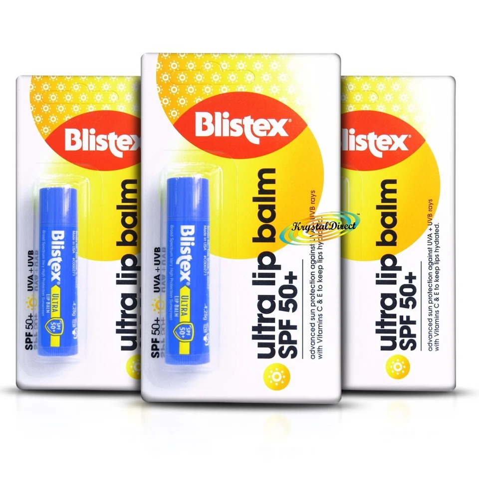 3x Blistex Ultra SPF50+ Lip Balm Stick - 4.25g