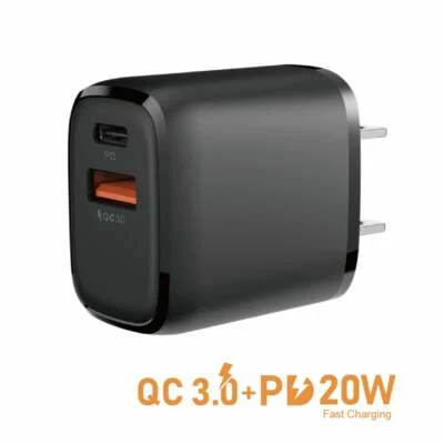 PD 20W USB Type C Fast Charger Power Adapter Dual Port Quick Charge Wall Charger - Image 1 of 2