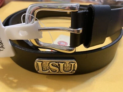 Cinturón de cuero genuino negro para hombre con LSU Louisiana State University Conchos 46 Foto 1 de 2
