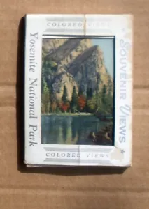 Souvenir Views Yosemite National Park Mini Linen Card Set of 18 Curt Teich - Picture 1 of 5