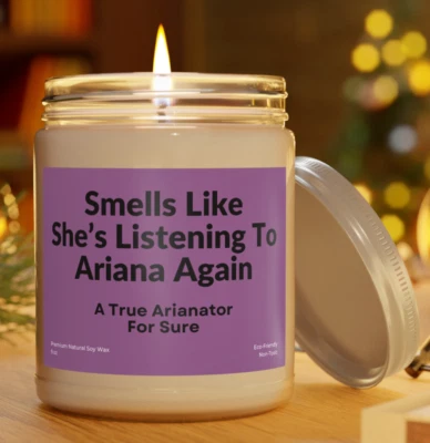 Vela natural premium Ariana Grande personalizável 9 oz decoração de fã de música arianator - Imagem 1 de 4