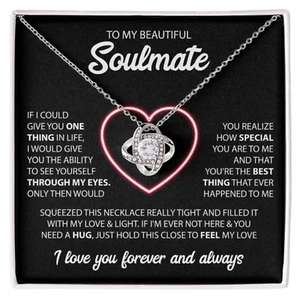 To my Beautiful Soulmate Love Knot Necklace, Gifts for Wife, Valentines Day Gift - Picture 1 of 2