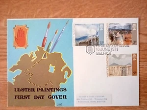 GB FDC 1971 ULSTER PAINTINGS BELFAST SPECIAL P/MARK - Picture 1 of 1