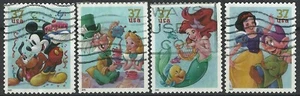 U.S. A. Stamps: 2005 Art of Disney: Celebration SC 3912-15 (4)  Used Off Paper. - Picture 1 of 1