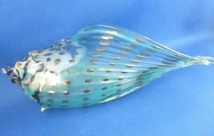 Unique BENJAMIN SILVER USA 19cm GLASSBLOWN Art Glass SHELL ORNAMENT Collectable - Imagen 1 de 10