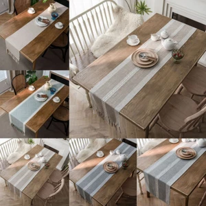 Jacquard Tassel Table Runner Dining Kitchen Coffee Party Decor Tablecloth cOVER - Picture 1 of 56