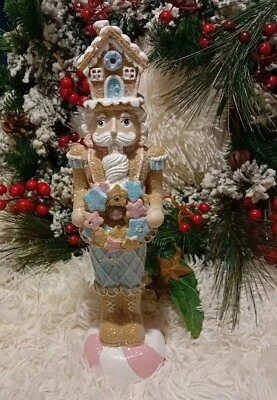 Tk Maxx Christmas Candy Cane Pastel Light Up Nutcracker Ornament  - Image 1 of 4