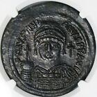 538 NGC AU Justinian I Byzantine Empire Follis Nicomedia Mint Coin (21010201C)