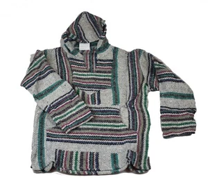 Hoodie Hippie Surfer Mexican Poncho Sweater Assorted Colors Unisex Kids 6-7 - Picture 1 of 12