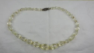 Antique Sterling Silver 925 Necklace Clasp w/ Gemstone and Graduated Crystal - Picture 1 of 14
