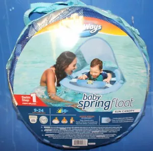 New SwimWays Baby Spring Float Sun Canopy Blue Step 1 For 9-24 Months - Picture 1 of 1