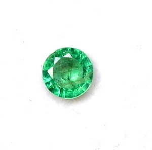4.50 mm Certified Natural Emerald Round Cut 0.28 CTS Unheated Loose Gemstone - Picture 1 of 5