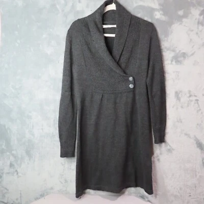 Vestido Suéter EVAN PICONE Mujer Pequeño 4 6 Gris Tejido Cuello Botón Pullover LEER Foto 1 de 4