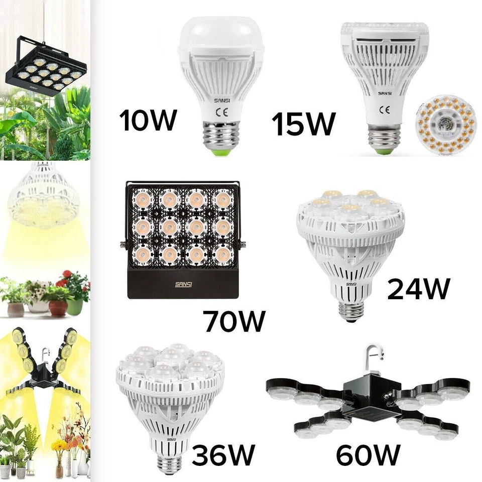 Lámpara de cultivo hidropónica vegetal plántula de plantas de espectro completo con luz LED de 10W-100W Foto 1 de 4