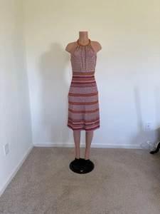 Missoni Dress Metallic Peach Pink Sleeveless Stretch 42 Dress - Picture 1 of 14