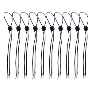 10pcs Black Hat Security Cord Removable Design Elastic Windproof Function - Picture 1 of 8