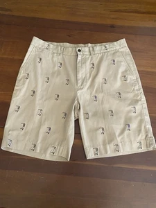 Polo Ralph Lauren Golf Size 36 Men’s Khaki Chino Shorts All Over Golfer - Picture 1 of 9