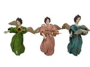 Set of 3 Cartapesta Style Angel Ornaments Paper Mache Christmas Vintage Taiwan - Picture 1 of 20