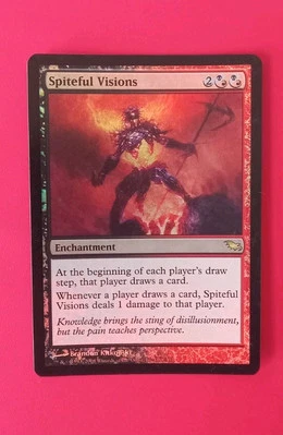 Spiteful Visions NM/LP-EX Foil Shadowmoor Magic MTG Rare Enchantment TCG  - Image 1 of 2