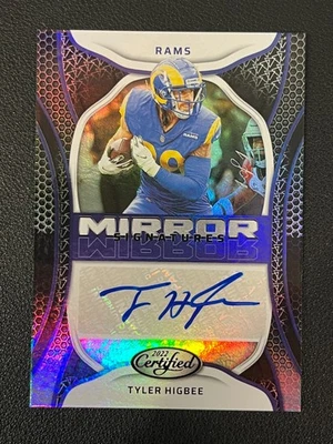 Tyler Higbee 2022 Certified Football Black Mirror 1/1 Rams MS-THI - Image 1 of 2