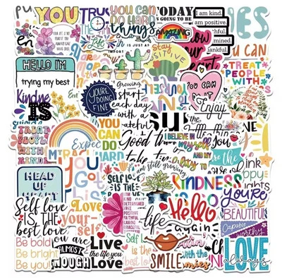ROSIE'S-TATTOO-BOUTIQUE NEW 💜 POSITIVITY STICKERS 50 Healing Meme Inspirational Kindness Self Love UK