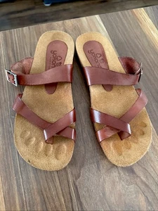 Yokono Ibiza braune Damen-Leder-Riemensandalen Slipper Größe 7,5 hergestellt in Spanien - Bild 1 von 5