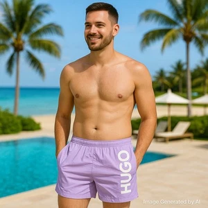 Hugo Boss Men's Swim Trunks Swimsuit Size XL Lilac Lavender - Picture 1 of 5