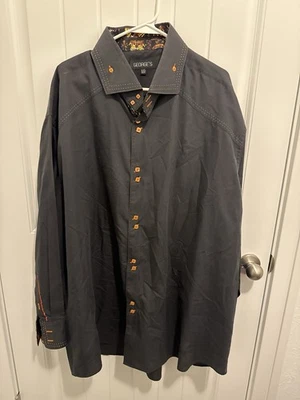 George’s Men’s Black Orange Trimmed Dress Short Size 20 20 1/2 (4XL) - Image 1 of 4