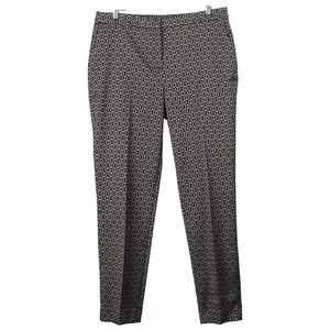 CHICO'S Pants Size 1 M Black Gold Metallic Jacquard Slim Leg Ankle Crop Pockets - Picture 1 of 6