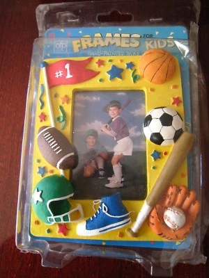 AFP FRAMES FOR KIDS Hand Painted Sports Theme 3 1/2 x 5 Picture/Photo Frame~NIB! - Image 1 of 2