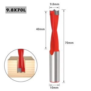 Broca para madera con punta de carburo con punta de carburo de 9,8 x 70 mm de diámetro para mano izquierda 2 piezas - Imagen 1 de 5