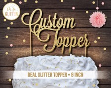 Custom cake topper, personalised cake topper, glitter cake topper, name topper