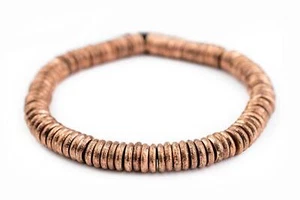 Copper Donut Beads 10mm Ring Large Hole 10 Inch Strand - Picture 1 of 1
