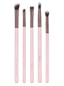 Luxie Rose Gold Pink Eye Essential Brush Set of 5 Cosmetic Makeup Brushes NEW - Picture 1 of 1