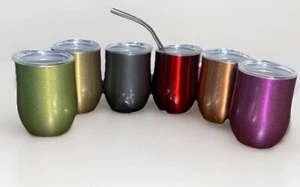 Mini Tumbler Shot Cups With Metal Straws Set Of 6 - Picture 1 of 5