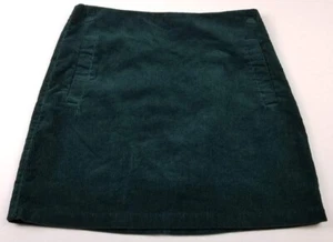 New Look Skirt Women’s 6 Green Corduroy A Line Pockets Zipper Back Short Cotton - Picture 1 of 9