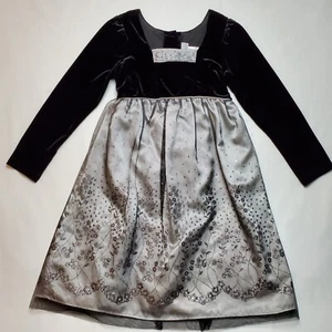 Jona Michelle Silver & Black, Sheer Overlay Empire Dress - Fancy Size 8 - Picture 1 of 9