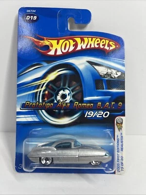 2005 Hot Wheels No19 первое издание PROTOTIPO ALPHA ROMEO B.A.T. 9 Серебряный 1/2 карты - Изображение 1 из 2