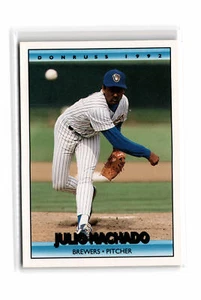 Julio Machado Baseball #262 1992 Donruss Milwaukee Brewers - Picture 1 of 2